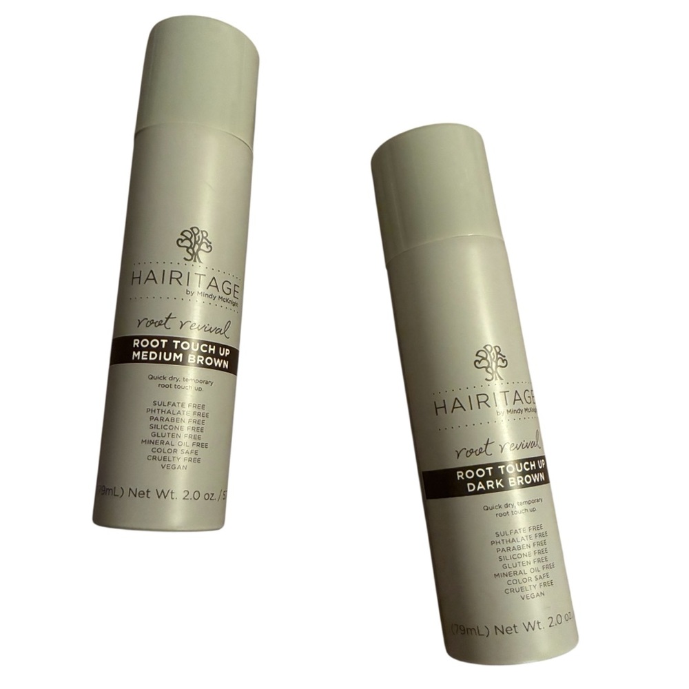 BRAND NEW MINDY MCKNIGHT HAIRITAGE ROOT TOUCHUP-1 MEDIUM BROWN AND 1 DARK BROWN
